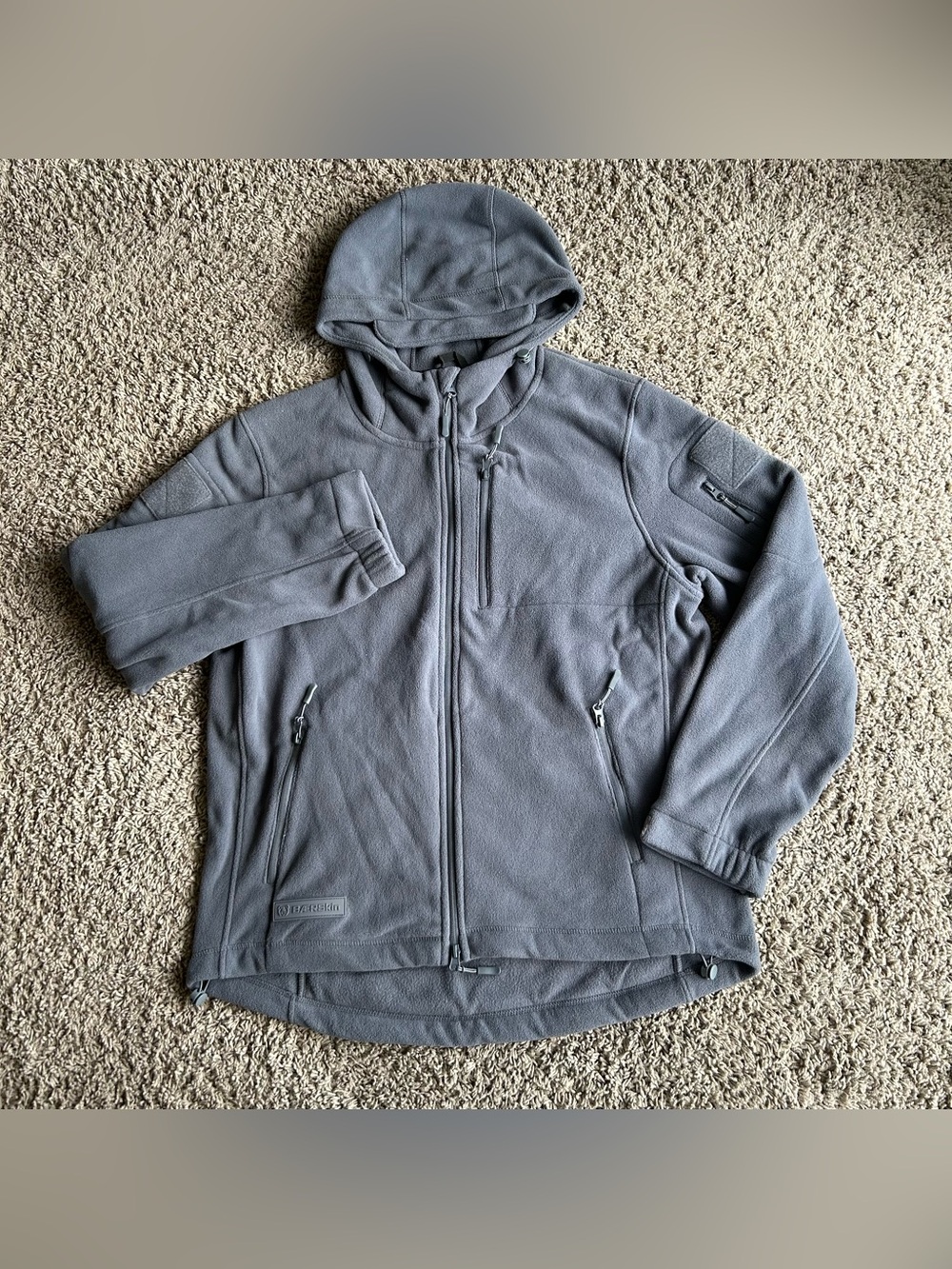 BaerSkin Tactical Hoodie 4.0 Jacket Mens Large Gray Fleece Full Zip Military
